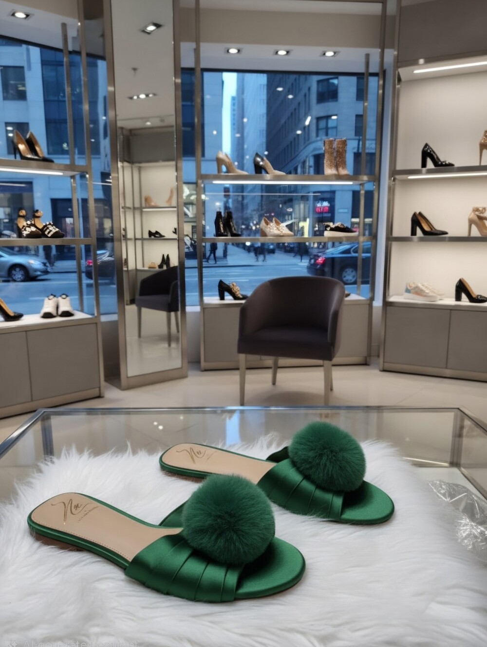 Antonio Melani x The Nat Note Olga Satin Pom Slide Sandals Women's 6.5 M $170